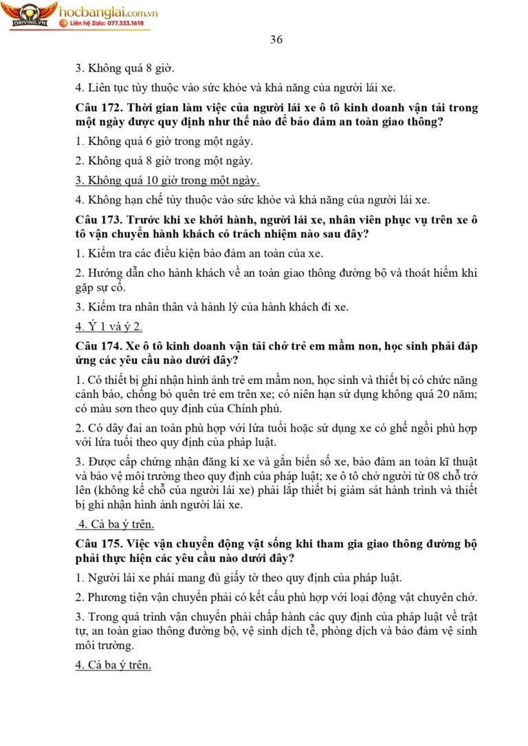 bộ 600 câu hỏi dùng cho sát hạch lái xe cơ giới đường bộ (1) page 0040