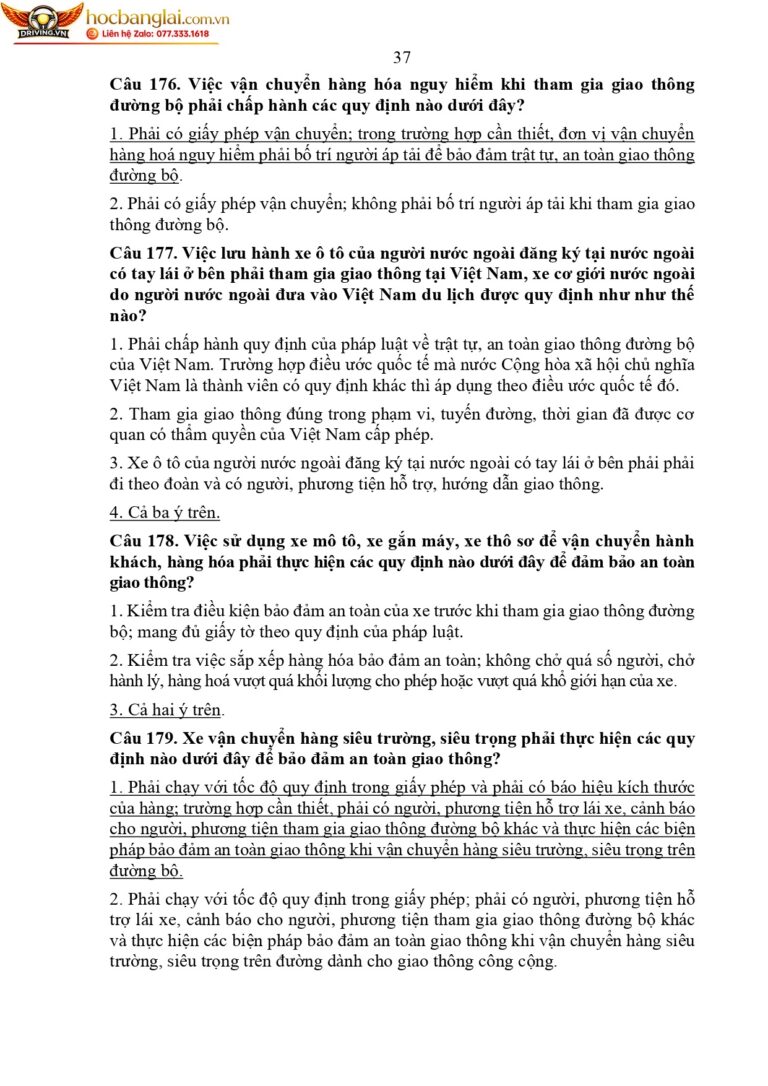 bộ 600 câu hỏi dùng cho sát hạch lái xe cơ giới đường bộ (1) page 0041