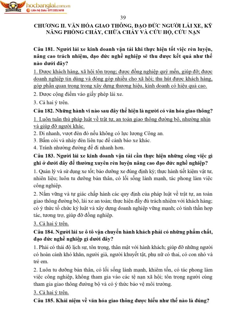 bộ 600 câu hỏi dùng cho sát hạch lái xe cơ giới đường bộ (1) page 0043