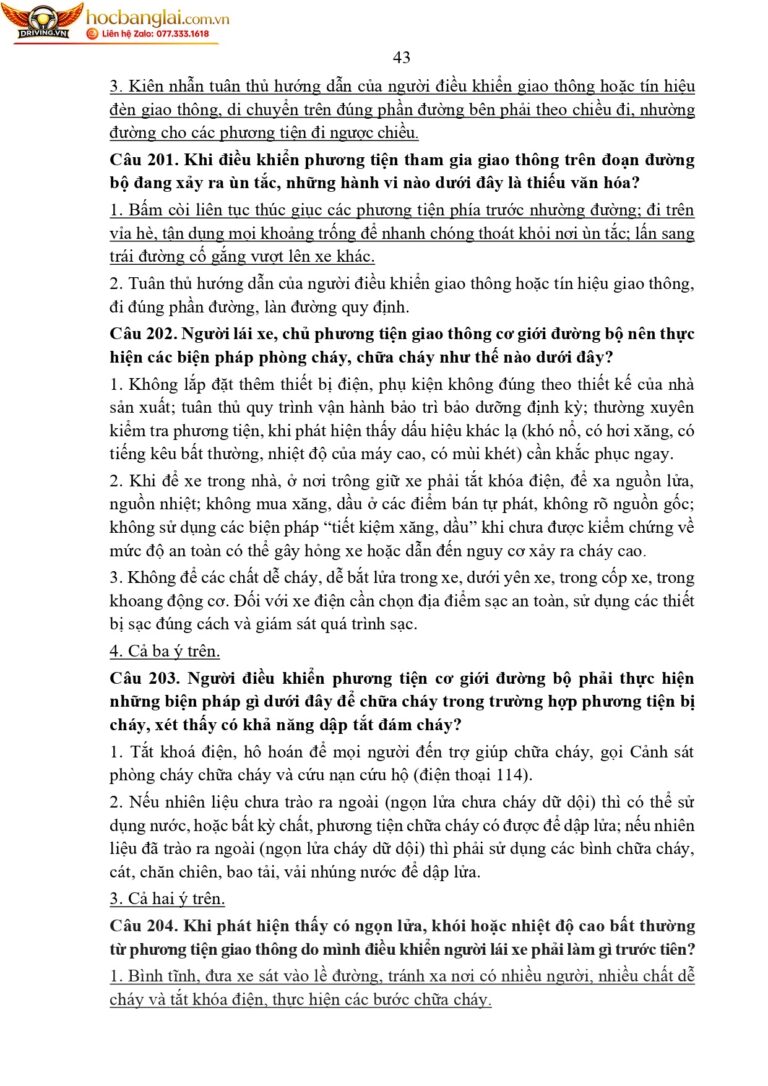 bộ 600 câu hỏi dùng cho sát hạch lái xe cơ giới đường bộ (1) page 0047