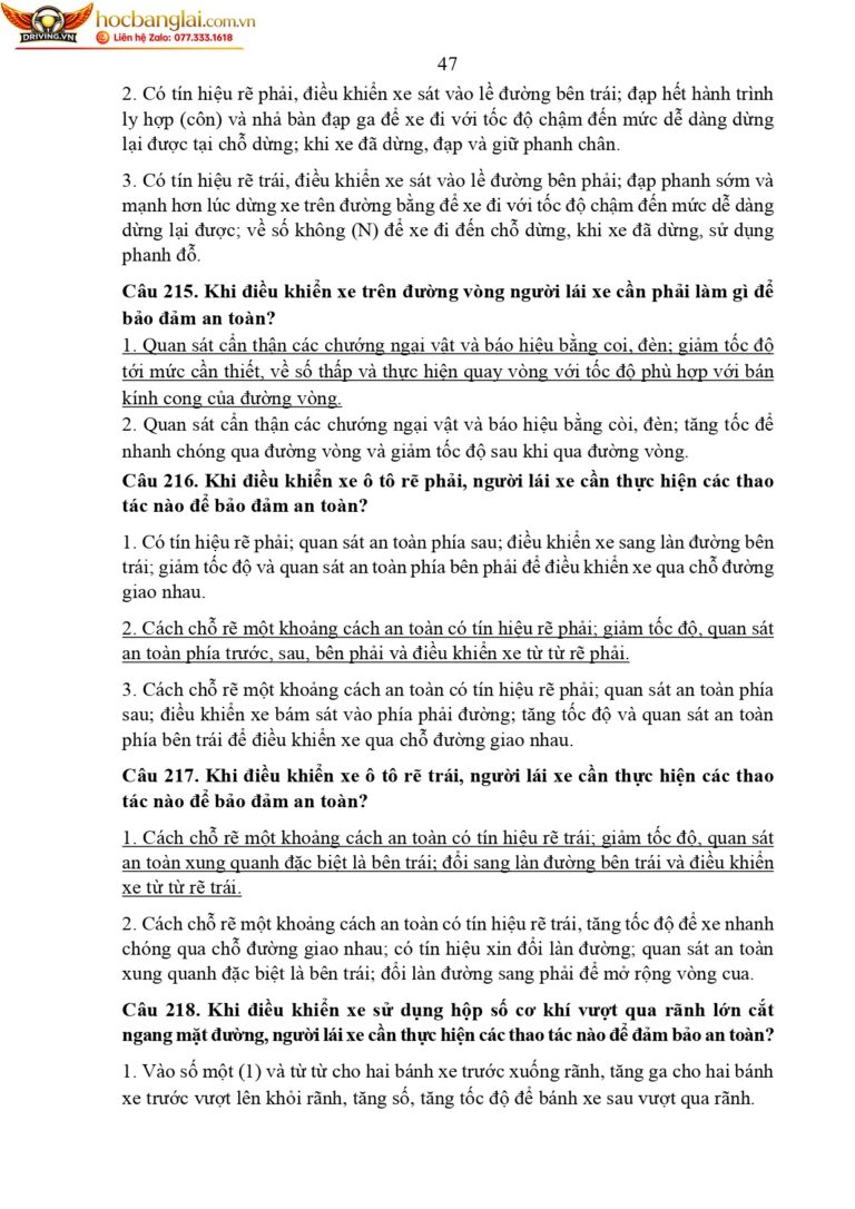 bộ 600 câu hỏi dùng cho sát hạch lái xe cơ giới đường bộ (1) page 0051