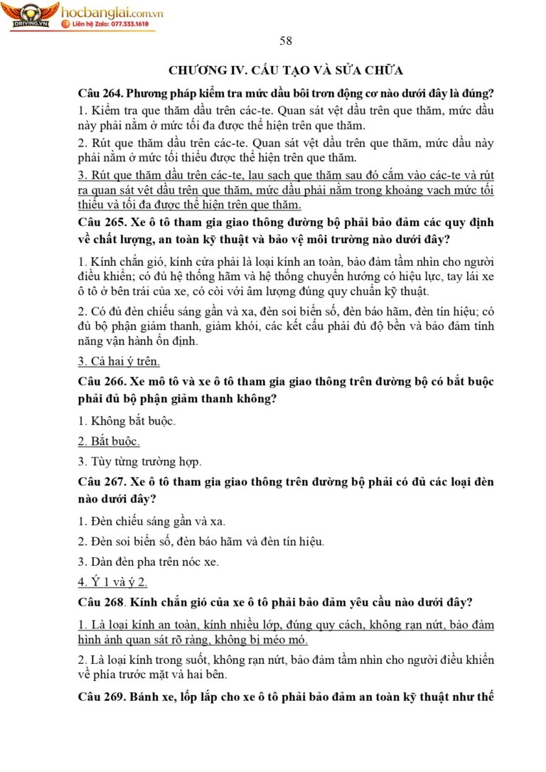 bộ 600 câu hỏi dùng cho sát hạch lái xe cơ giới đường bộ (1) page 0062