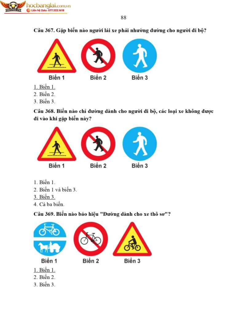 bộ 600 câu hỏi dùng cho sát hạch lái xe cơ giới đường bộ (1) page 0092