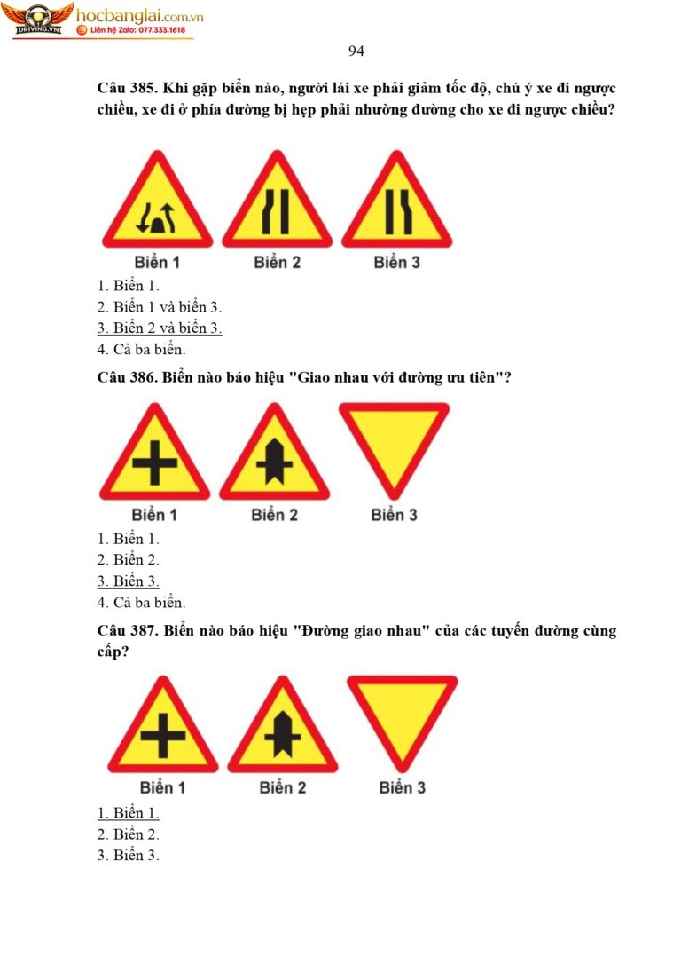 bộ 600 câu hỏi dùng cho sát hạch lái xe cơ giới đường bộ (1) page 0098